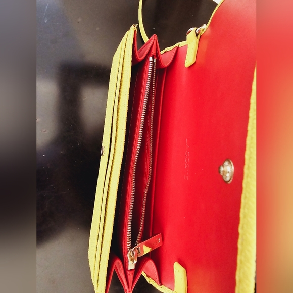 Lacoste Small Crossbody Walket Bag purse Yellow - Picture 7 of 8